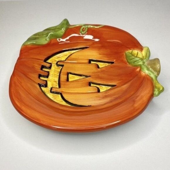 Certified International Susan Winget Jack O’Lantern Pumpkin Halloween Dish Bowl - Picture 6 of 11